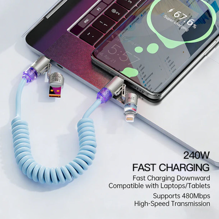 BASEMO 240W Fast Charging Dazzling 4-in-1 Spring Fragrant Core Data Cable