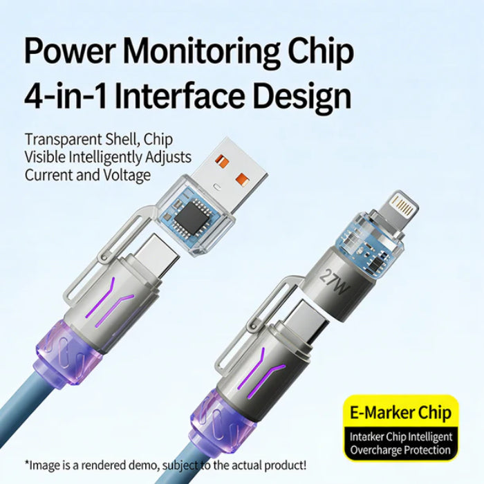 BASEMO 240W Fast Charging Dazzling 4-in-1 Spring Fragrant Core Data Cable