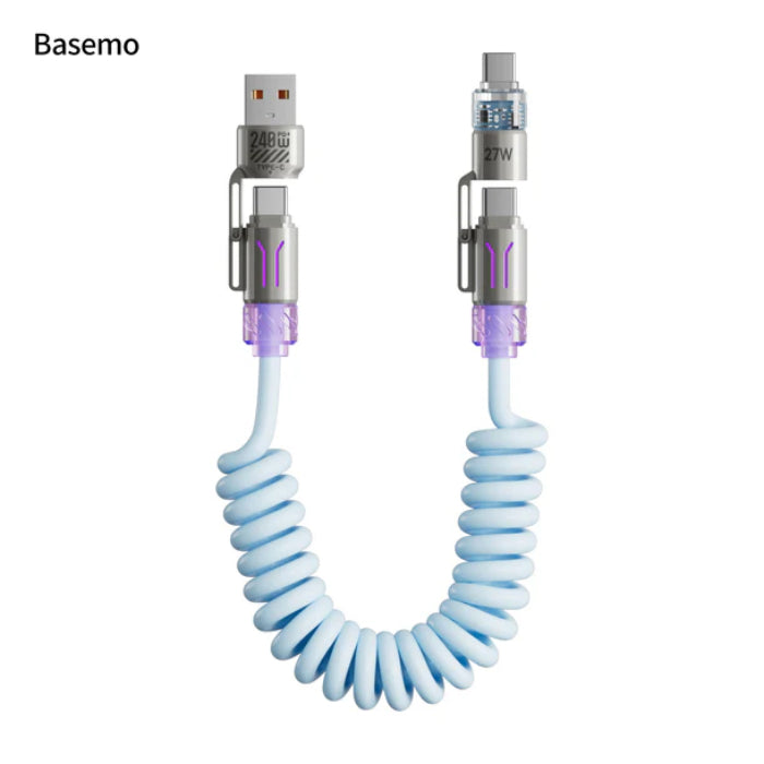 BASEMO 240W Fast Charging Dazzling 4-in-1 Spring Fragrant Core Data Cable