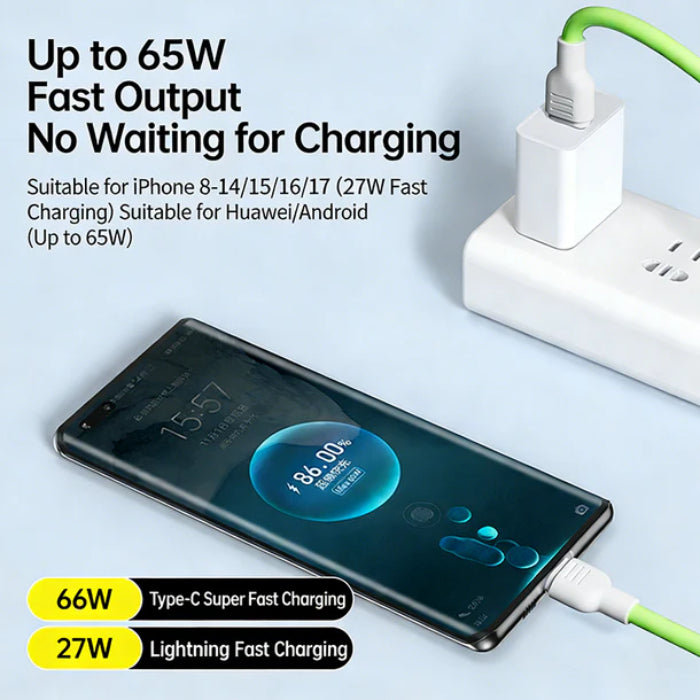 BASEMO 65W 3-in-1 Multifunctional Mobile Phone Lanyard Cable