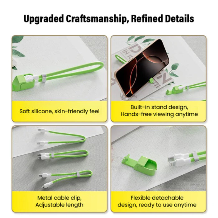 BASEMO 65W 3-in-1 Multifunctional Mobile Phone Lanyard Cable