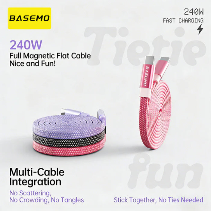 BASEMO X08A 240W Magnetic Braided Fast Charging Cable
