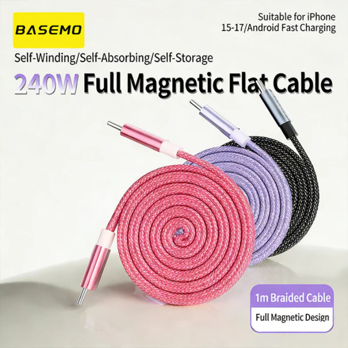 BASEMO X08A 240W Magnetic Braided Fast Charging Cable