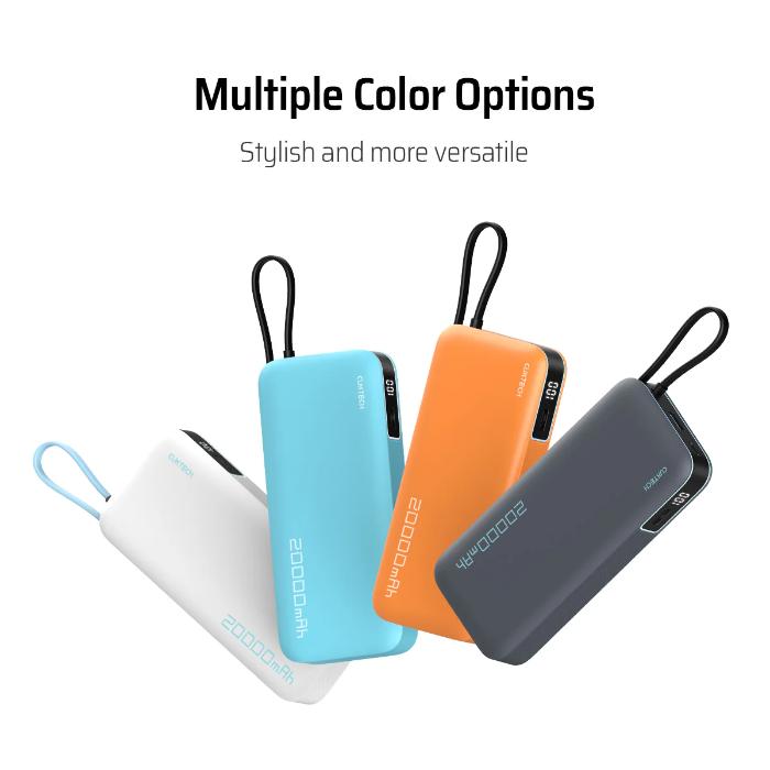 Shop and buy CUKTECH PB200N 55W 20000mAh Power Bank with Built-in Cable Charge 3 devices at the same time| Casefactorie® online with great deals and sales prices with fast and safe shipping. Casefactorie is the largest Singapore official authorised retailer for the largest collection of mobile premium accessories.