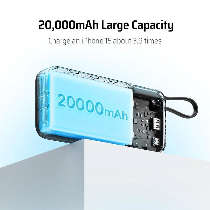 Shop and buy CUKTECH PB200N 55W 20000mAh Power Bank with Built-in Cable Charge 3 devices at the same time| Casefactorie® online with great deals and sales prices with fast and safe shipping. Casefactorie is the largest Singapore official authorised retailer for the largest collection of mobile premium accessories.