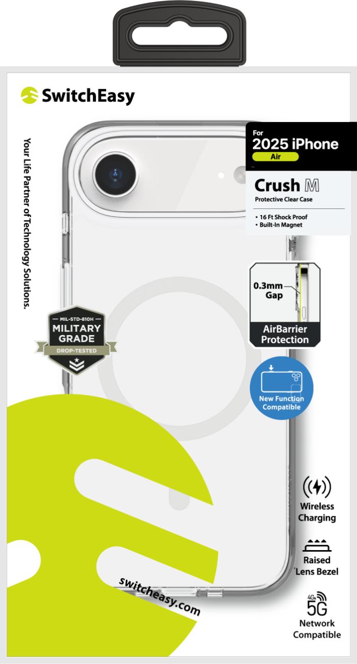 SwitchEasy Crush M Protective Clear Case for iPhone Air 6.5" (2025)