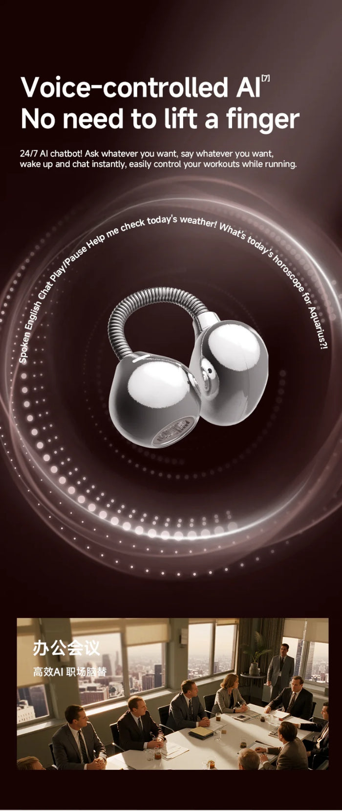 DMOOSTER D95 BT V6.0 AI Translation Bluetooth Earbuds