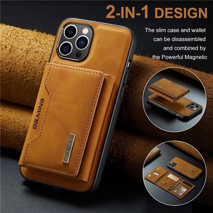 DG.MING Magnetic Card Holder Wallet Case for iPhone 13 Pro 13 Pro Max 14 Pro 14 Pro Max