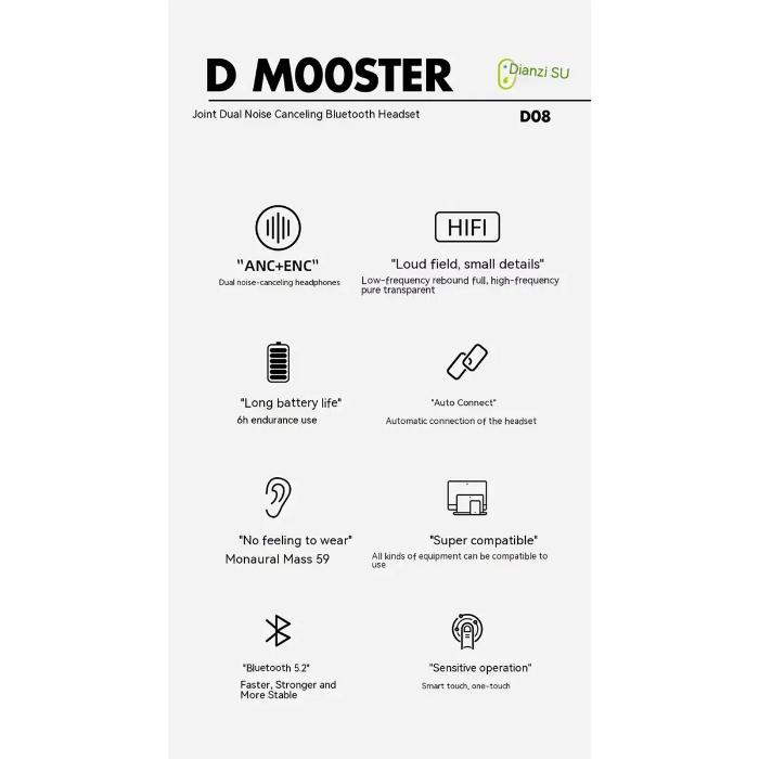 Shop and buy DMOOSTER D08 In-Ear ANC+ENC Active Noise Cancellation Bluetooth Sports Wireless Earphones| Casefactorie® online with great deals and sales prices with fast and safe shipping. Casefactorie is the largest Singapore official authorised retailer for the largest collection of mobile premium accessories.