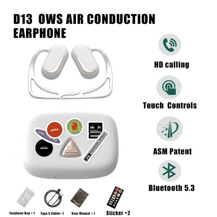 Shop and buy DMOOSTER D13 Open-Ear Bluetooth 5.3 Wireless Earphones 6-8 hours music playback time| Casefactorie® online with great deals and sales prices with fast and safe shipping. Casefactorie is the largest Singapore official authorised retailer for the largest collection of mobile premium accessories.