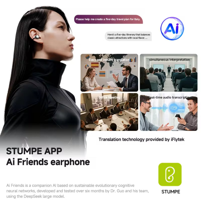 DMOOSTER D95 BT V6.0 AI Translation Bluetooth Earbuds