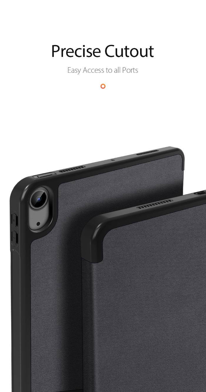 Black DOMO Dux Ducis Folio Case for iPad Air 6 11" (2024/2025) / Air 10.9" (2020/2022) with precise cutout design on a white background