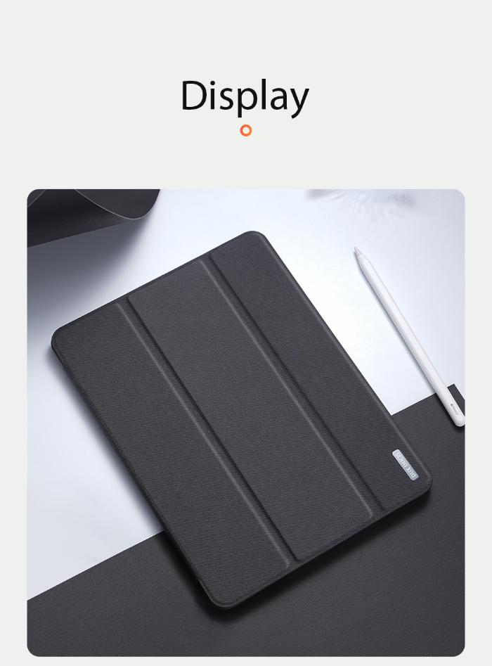 Black DOMO Dux Ducis Folio Case for iPad Air 6 11" (2024/2025) / Air 10.9" (2020/2022) on a white surface with Apple Pencil holder 