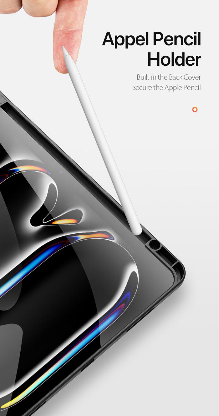 DOMO Dux Ducis Folio Case for iPad Pro 13" (2024) Appel Pencil Holder with Apple Pencil on a tablet