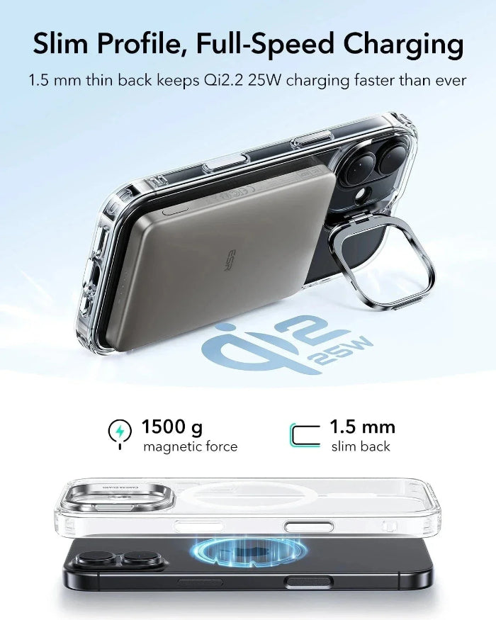 ESR Classic Hybrid Magnetic Case for iPhone 17 6.3" (2025) with Stash Stand