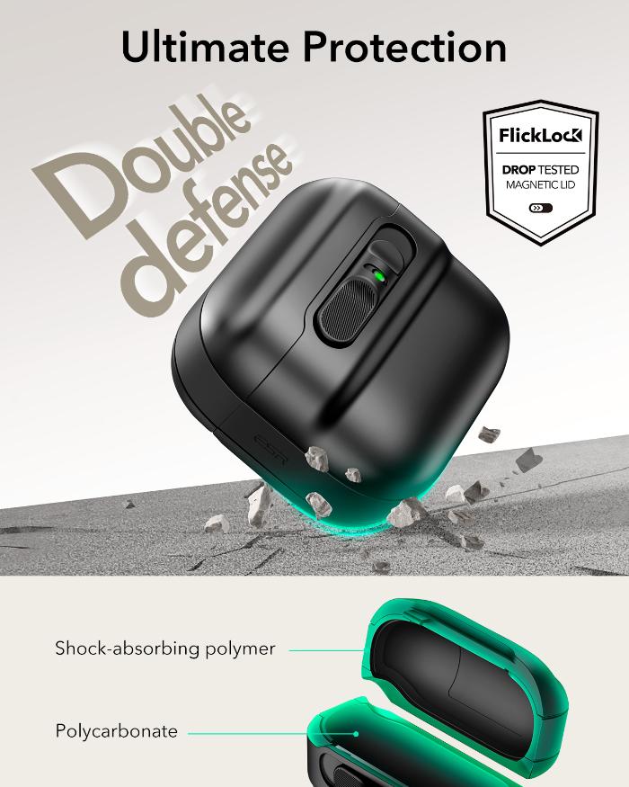 Shop and buy ESR Pulse FlickLock Case for AirPods 4 with HaloLock Drop-proof Fast easy place-and-go wireless charging| Casefactorie® online with great deals and sales prices with fast and safe shipping. Casefactorie is the largest Singapore official authorised retailer for the largest collection of mobile premium accessories.