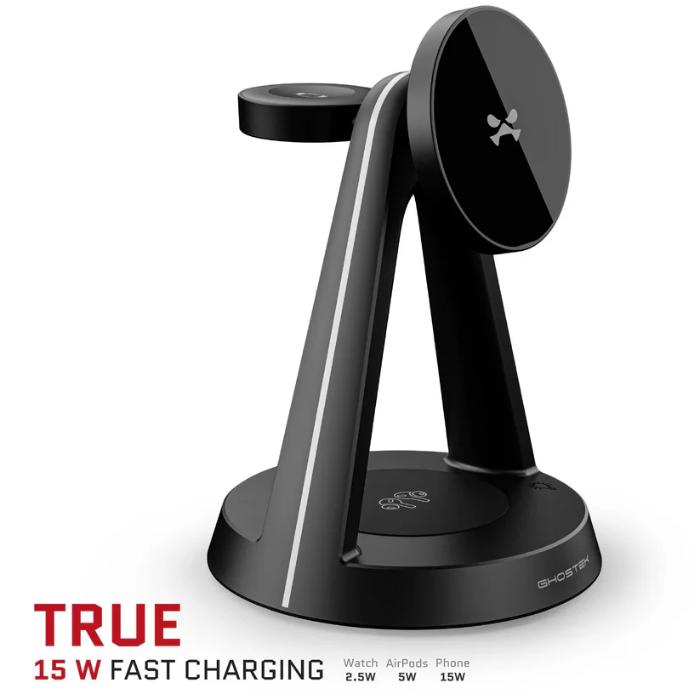 Shop and buy Ghostek NRGTower 15W 3-in-1 Magnetic Wireless Charging Station Fast Charging iPhone AirPods Apple Watch| Casefactorie® online with great deals and sales prices with fast and safe shipping. Casefactorie is the largest Singapore official authorised retailer for the largest collection of mobile premium accessories.