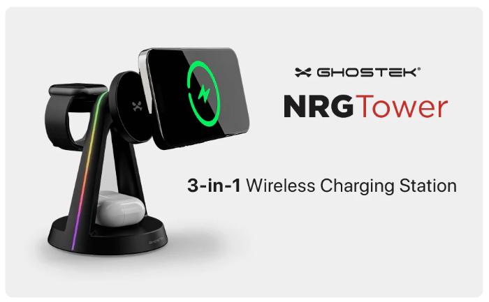 Shop and buy Ghostek NRGTower 15W 3-in-1 Magnetic Wireless Charging Station Fast Charging iPhone AirPods Apple Watch| Casefactorie® online with great deals and sales prices with fast and safe shipping. Casefactorie is the largest Singapore official authorised retailer for the largest collection of mobile premium accessories.