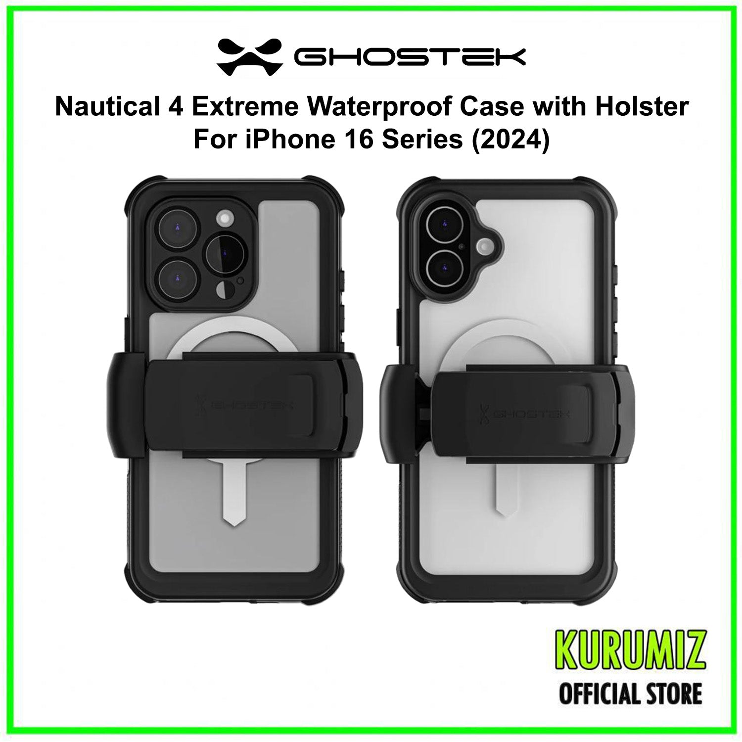 Shop and buy Ghostek Nautical 4 Extreme Waterproof Case iPhone 16 Plus 6.7" (2024) with Holster MagSafe Shockproof| Casefactorie® online with great deals and sales prices with fast and safe shipping. Casefactorie is the largest Singapore official authorised retailer for the largest collection of mobile premium accessories.