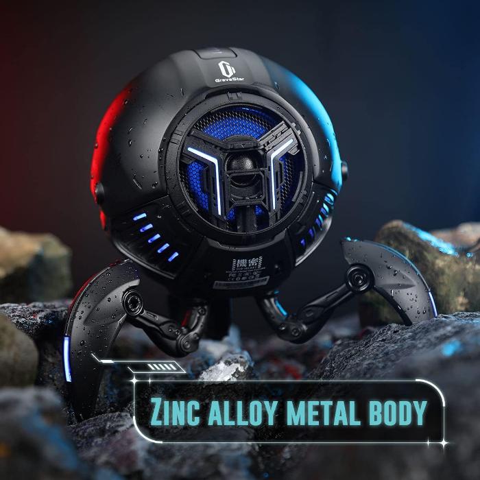 GravaStar G1 Pro Mars Pro Wireless Bluetooth 5.0 Speaker with metallic body on a dark background