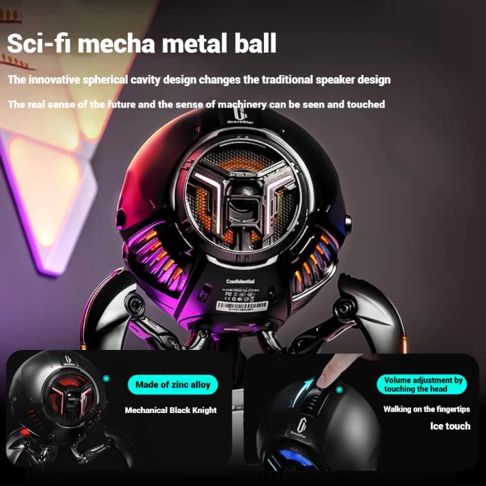 Sci-fi GravaStar G1 Pro Mars Pro Wireless Bluetooth 5.0 Speaker with futuristic design on a dark background