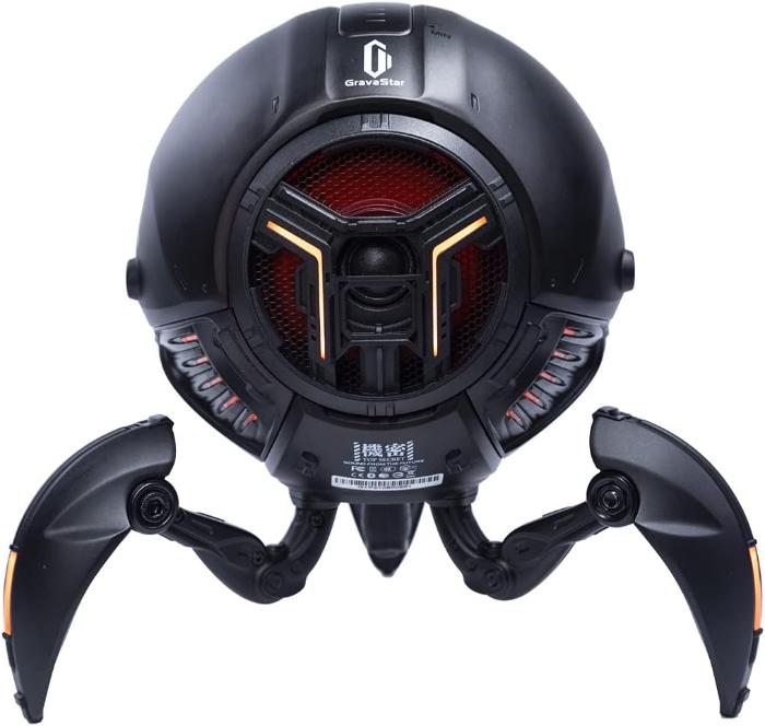 Matte Black GravaStar G1 Pro Mars Pro Wireless Bluetooth 5.0 Speaker on a white background