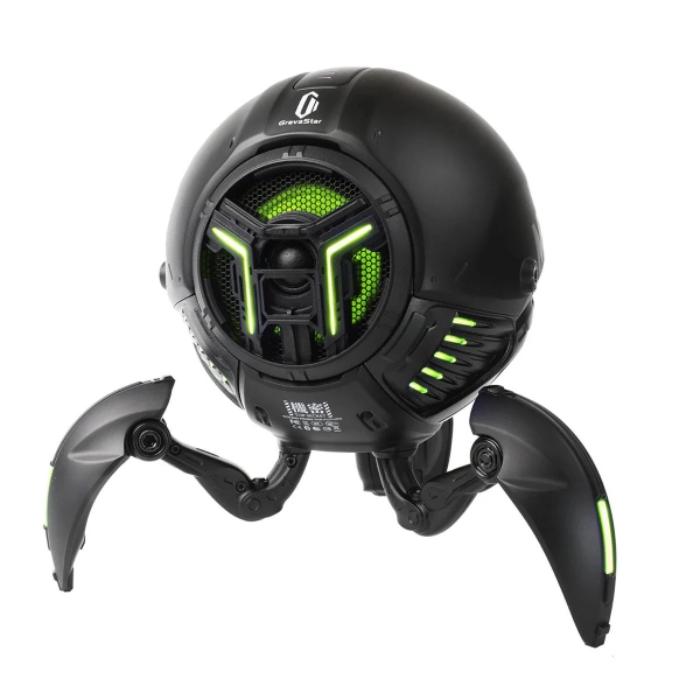 Matte Black GravaStar G1 Pro Mars Pro Wireless Bluetooth 5.0 Speaker on a white background