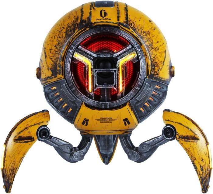 Yellow GravaStar G1 Pro Mars Pro Wireless Bluetooth 5.0 Speaker (War Damaged Edition) on a white background