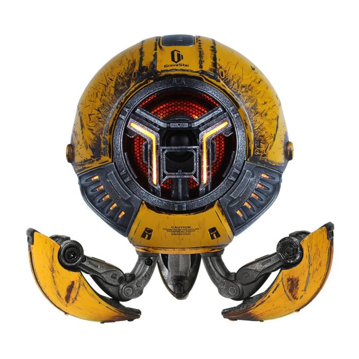 Yellow GravaStar G1 Pro Mars Pro Wireless Bluetooth 5.0 Speaker (War Damaged Edition) on a white background