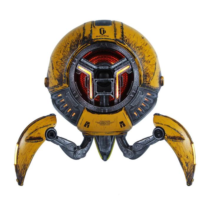 Yellow GravaStar G1 Pro Mars Pro Wireless Bluetooth 5.0 Speaker (War Damaged Edition) on a white background