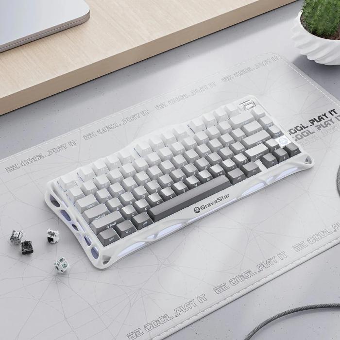 Shop and buy GravaStar Mercury K1 75% Wireless Mechanical Gaming Keyboard Tri-mode connectivity Programmable control knob| Casefactorie® online with great deals and sales prices with fast and safe shipping. Casefactorie is the largest Singapore official authorised retailer for the largest collection of mobile premium accessories.