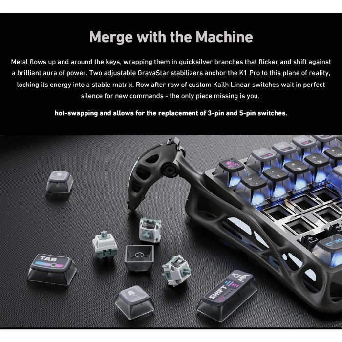 GravaStar Mercury K1 Pro 75% Wireless Mechanical Gaming Keyboard