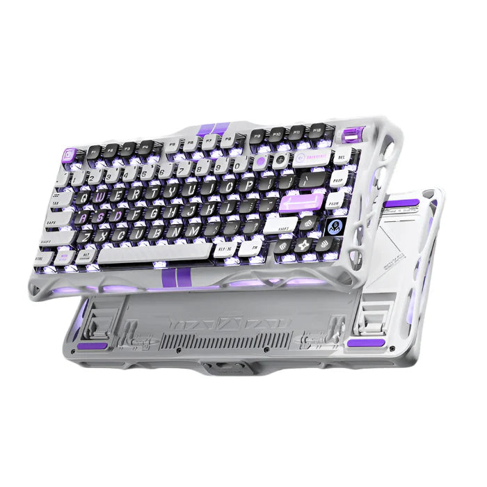 Mecha Gray GravaStar Mercury V75 75% Hall Effect Magnetic Switch Gaming Keyboard on a white background