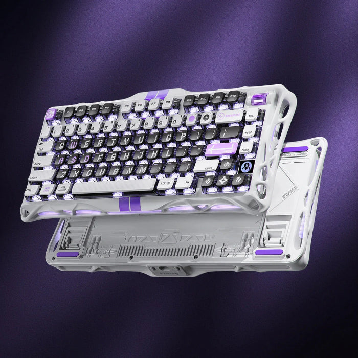 Mecha Gray GravaStar Mercury V75 75% Hall Effect Magnetic Switch Gaming Keyboard on a dark background