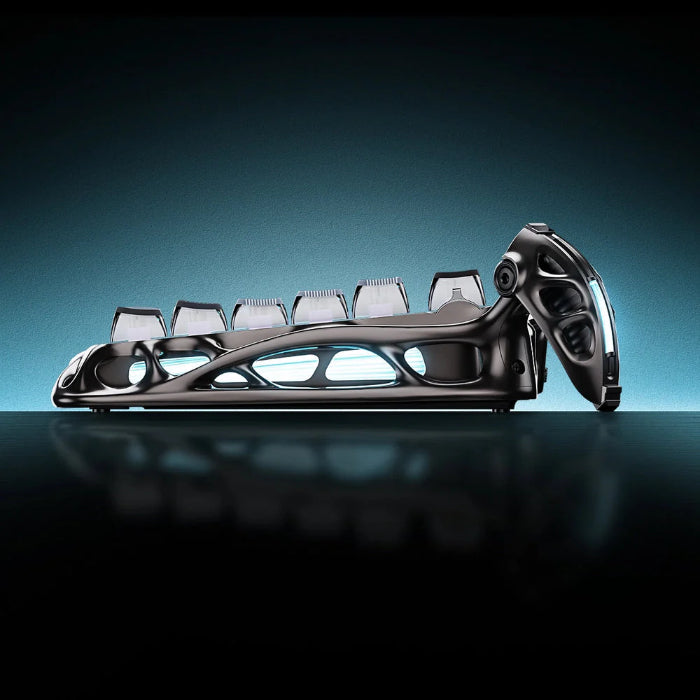 Cyberpunk GravaStar Mercury V75 Pro 75% Hall Effect Magnetic Switch Gaming Keyboard on a dark background