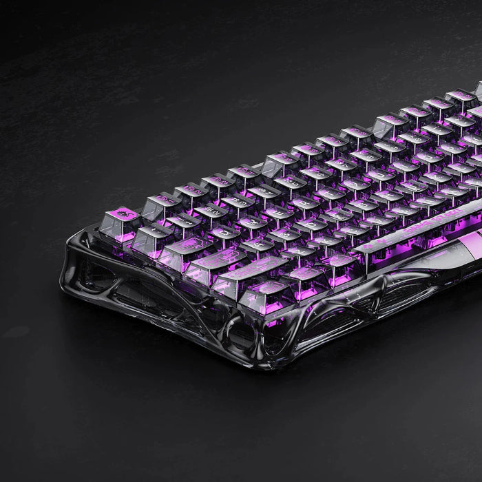Transparent Black GravaStar Mercury V75 Lite 75% Hall Effect Magnetic Switch Gaming Keyboard on a dark background