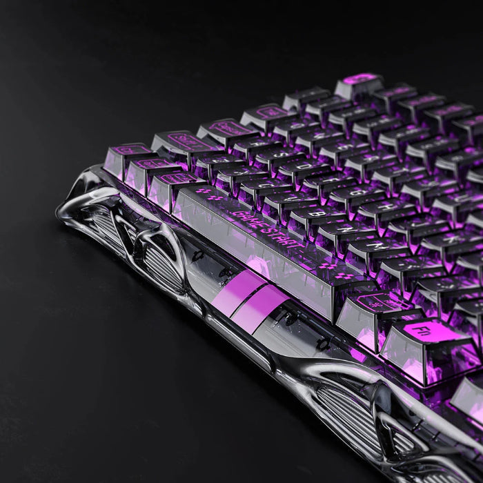 Transparent Black GravaStar Mercury V75 Lite 75% Hall Effect Magnetic Switch Gaming Keyboard on a dark background 