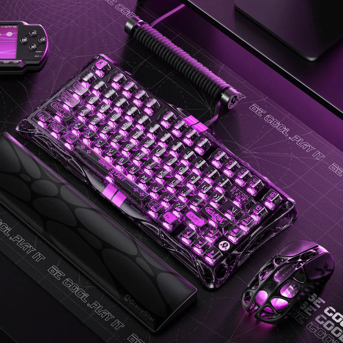 Transparent Black GravaStar Mercury V75 Lite 75% Hall Effect Magnetic Switch Gaming Keyboard 