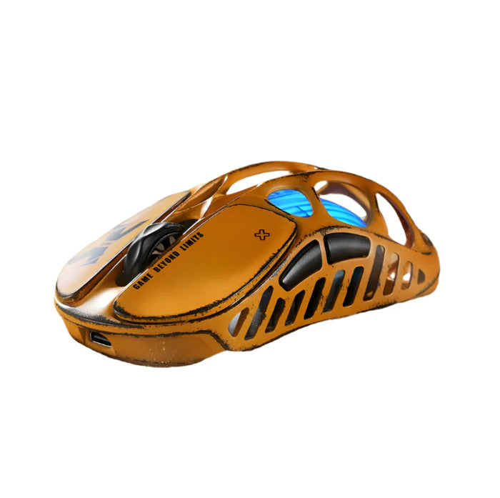 Yellow Gravastar Mercury X Wireless Gaming Mouse on a white background