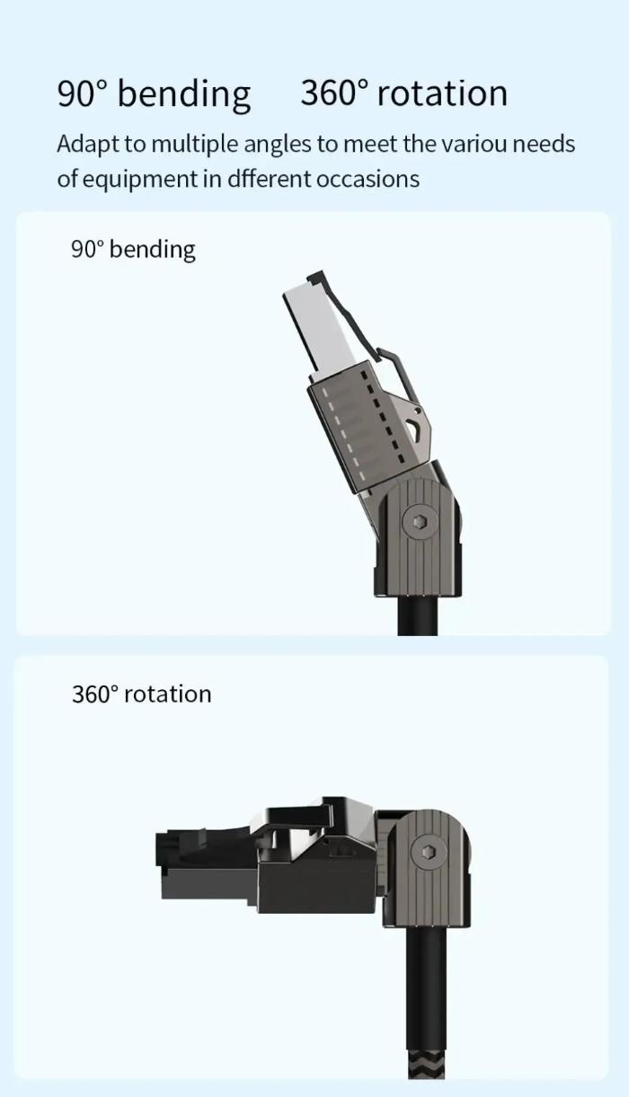 Shop and buy HAGIBIS ENC01 CAT8 Ethernet Cable 90° Bend & 360° Rotation LAN Network Cable 24AWG 40Gbps 2000Mhz Zinc Alloy Material| Casefactorie® online with great deals and sales prices with fast and safe shipping. Casefactorie is the largest Singapore official authorised retailer for the largest collection of mobile premium accessories.