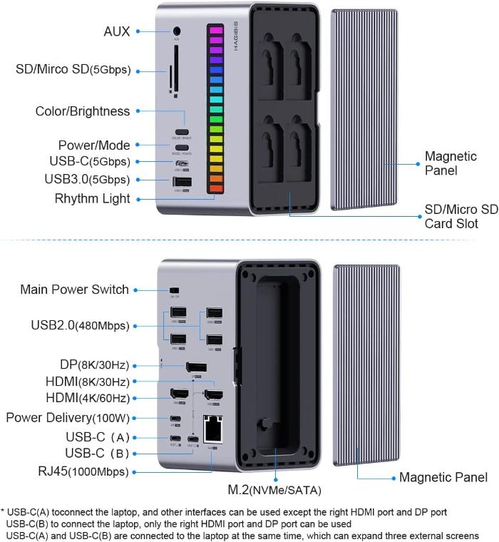 Shop and buy HAGIBIS U100 Ultra USB-C Docking Station 4K Video Output, High-Speed Data, Power Delivery| Casefactorie® online with great deals and sales prices with fast and safe shipping. Casefactorie is the largest Singapore official authorised retailer for the largest collection of mobile premium accessories.