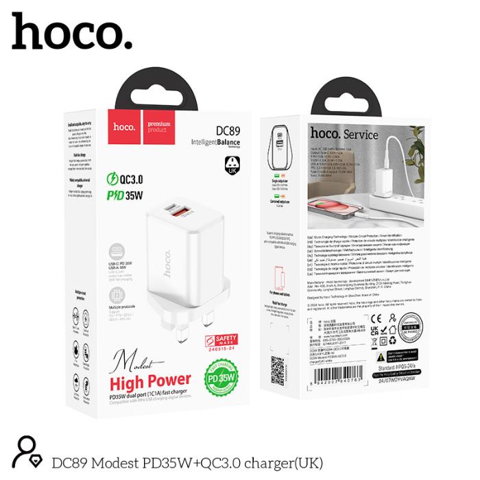 Shop and buy HOCO DC89 PD 35W Dual Port (1C1A) Fast Charging Charger| Casefactorie® online with great deals and sales prices with fast and safe shipping. Casefactorie is the largest Singapore official authorised retailer for the largest collection of mobile premium accessories.