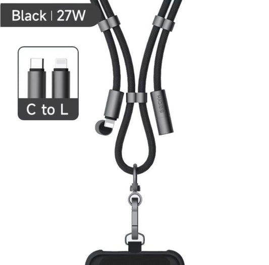 Shop and buy Hagibis GS100 Phone Lanyard With Type-C to Lightning 27W Fast Charging Data Cable Adjustable| Casefactorie® online with great deals and sales prices with fast and safe shipping. Casefactorie is the largest Singapore official authorised retailer for the largest collection of mobile premium accessories.