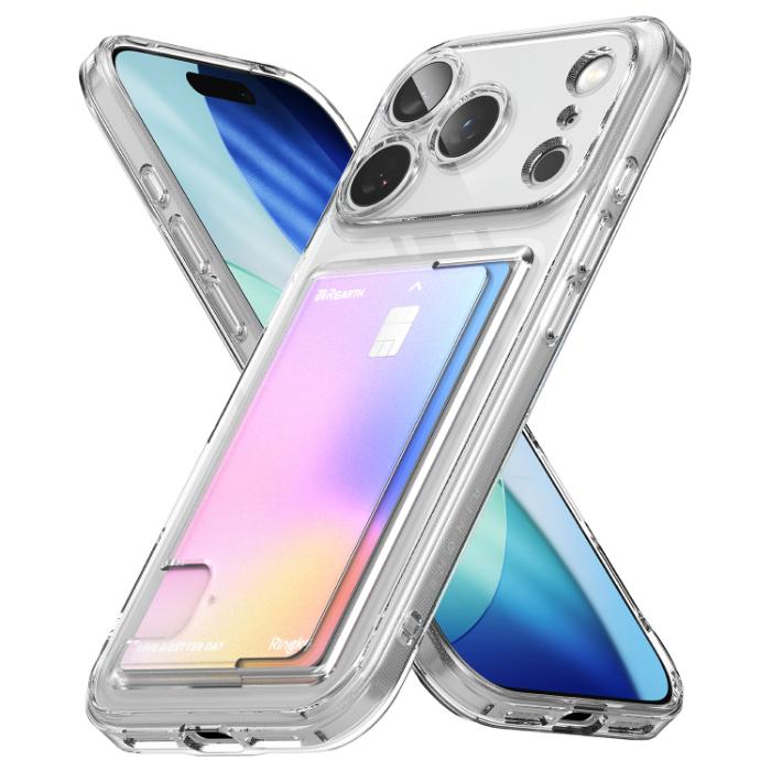 Clear RINGKE Fusion Card Case for iPhone 17 Pro 6.3" (2025) on a white background