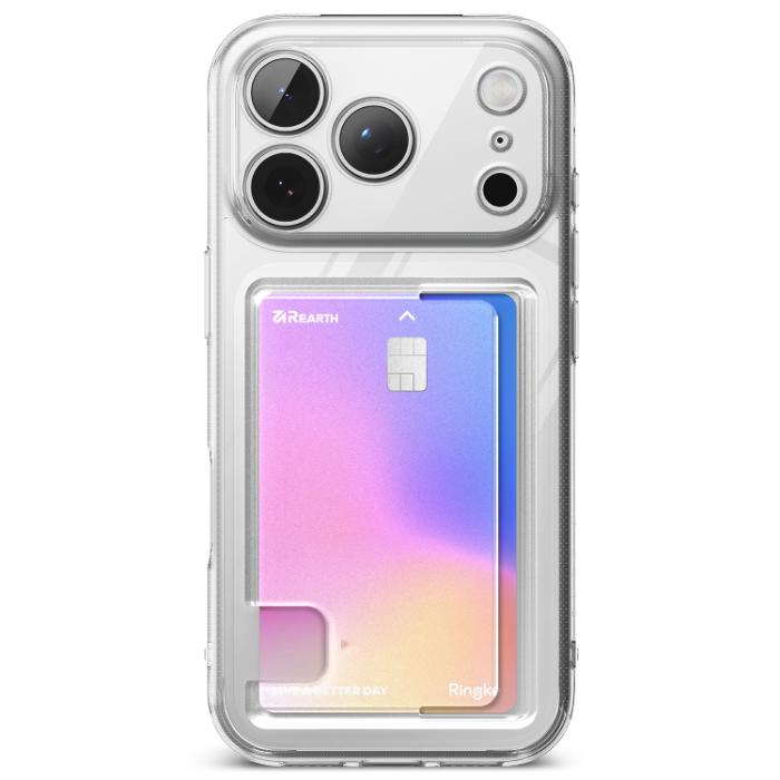 Clear RINGKE Fusion Card Case for iPhone 17 Pro 6.3" (2025) on a white background
