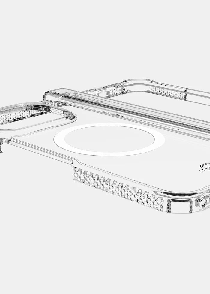Transparent ITSKINS Hybrid R Clear Hinge Magnetic Case for Google Pixel 10 Pro Fold (2025) on a white background