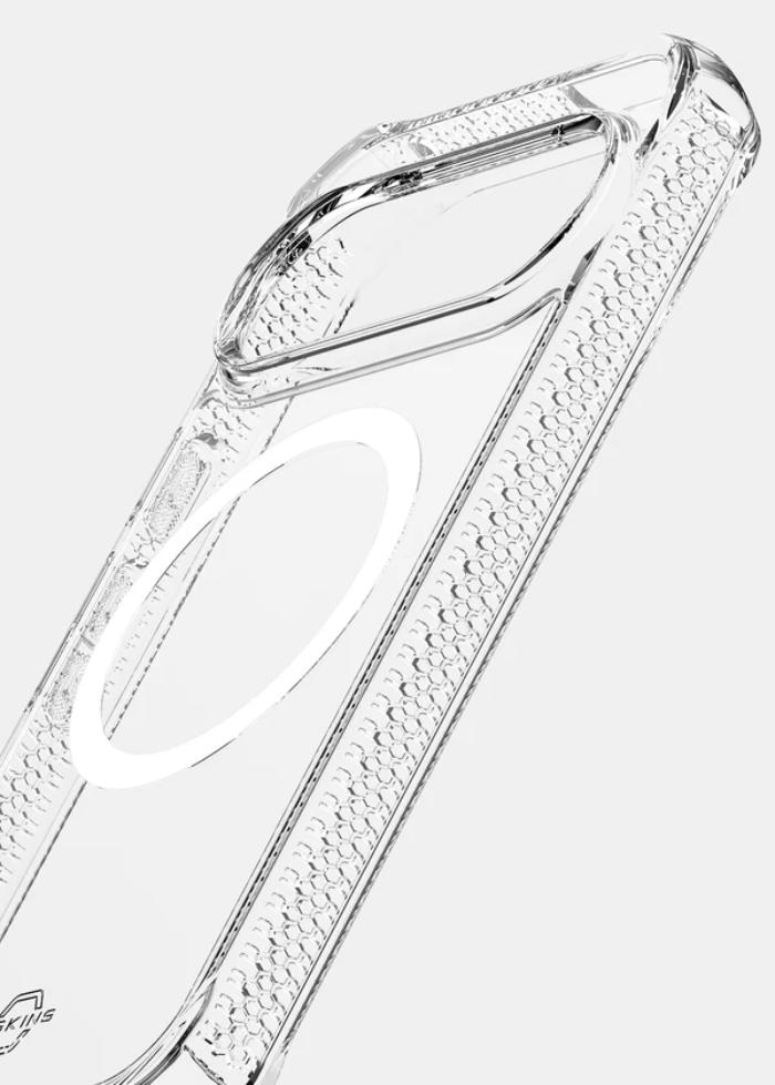 Transparent ITSKINS Hybrid R Clear Magnetic Case for Google Pixel 10/10 Pro (2025) on a white background