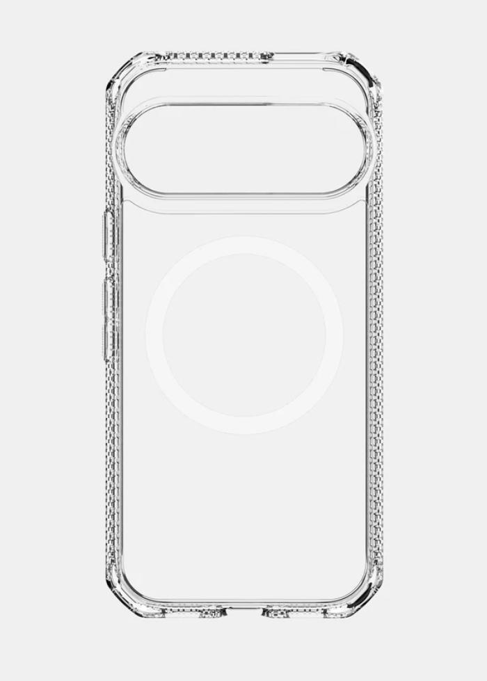 Transparent ITSKINS Hybrid R Clear Magnetic Case for Google Pixel 10/10 Pro (2025) on a white background
