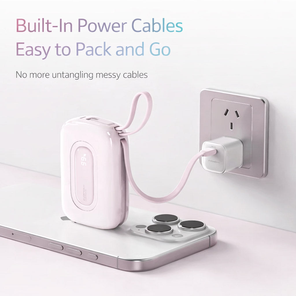 WOPOW SQ73A Mini PowerBank With Lightning-Type C Cable, 20000mAh, 293g