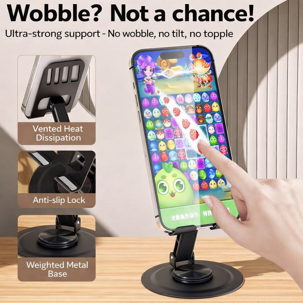 O2W Selection BASEMO BMZJ013 Metal Rotating Phone Holder